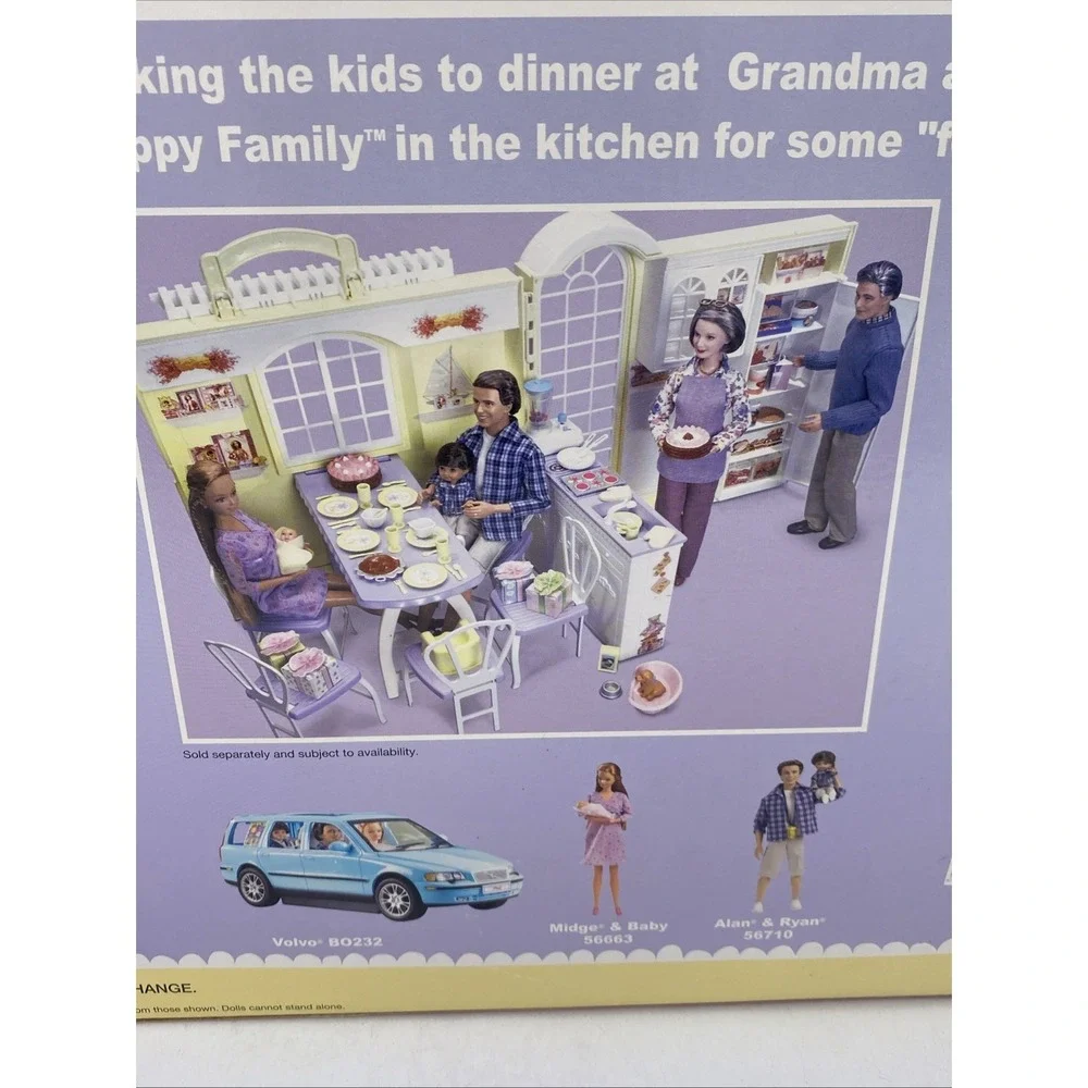 *RARE* Sealed Barbie Doll Happy Family Grandmas Kitchen‎ Gift Set 2003 B9885 NIB